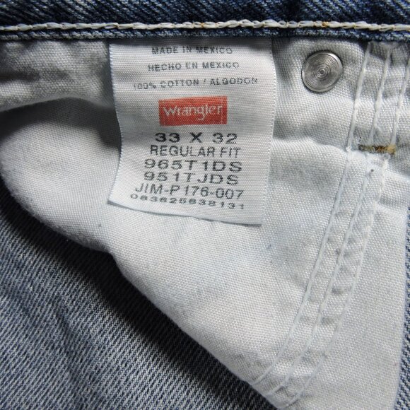 Mens 33x32 Jeans Wrangler Five Star Premium Denim Regular Fit Medium Wash - Picture 7 of 8